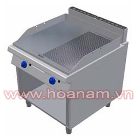 Fry top 1 modul-1/2smooth 1/2grooved plate chromiu